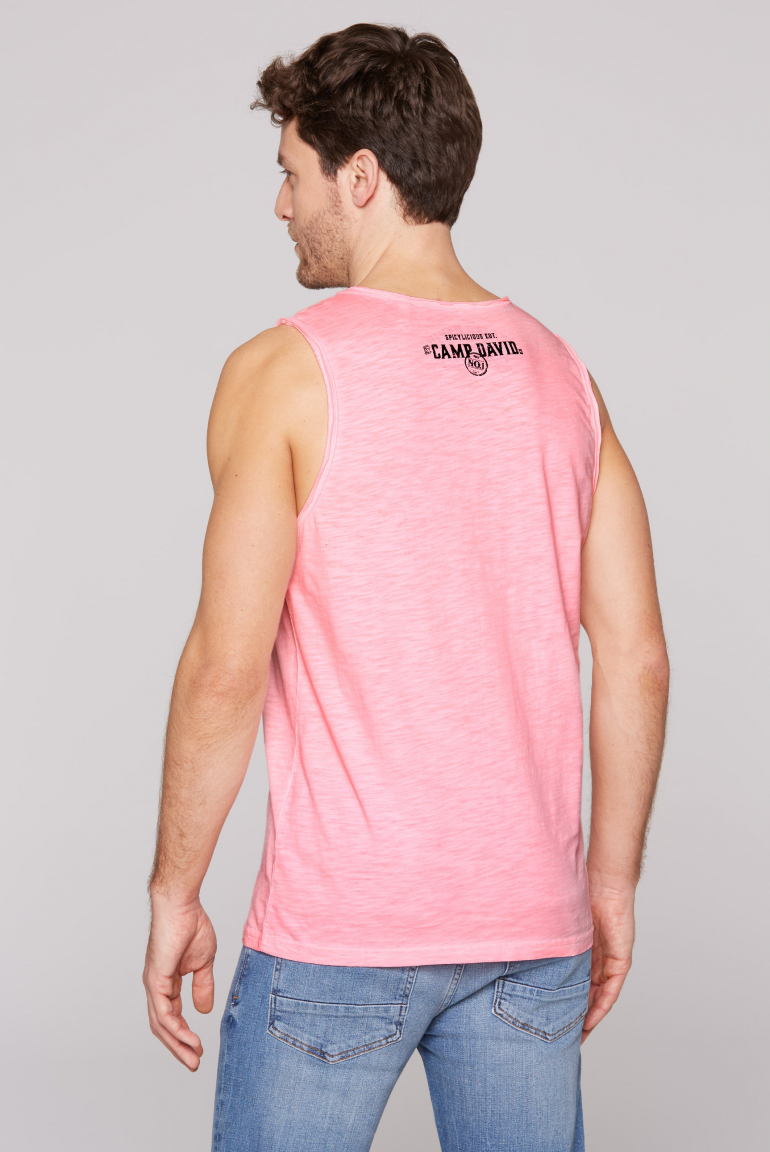 Muskelshirt mit Label Print im Used Look