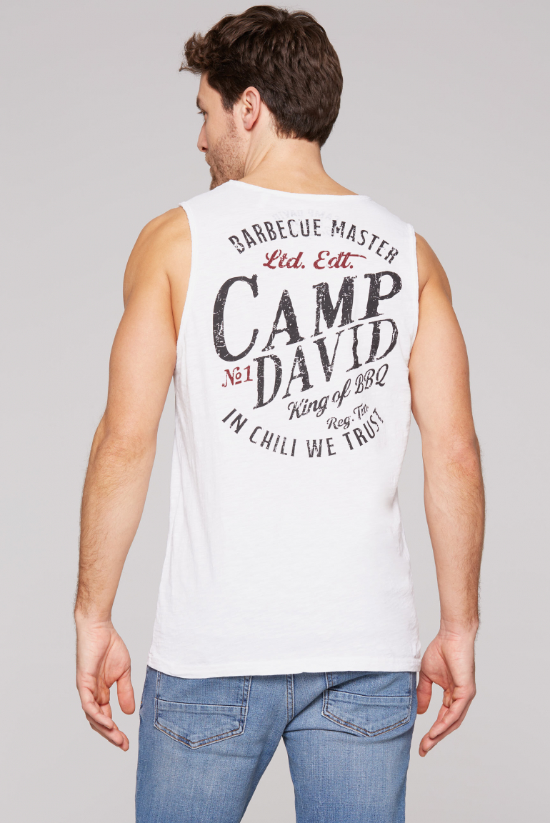 Muskelshirt mit Rücken-Print im Used Look