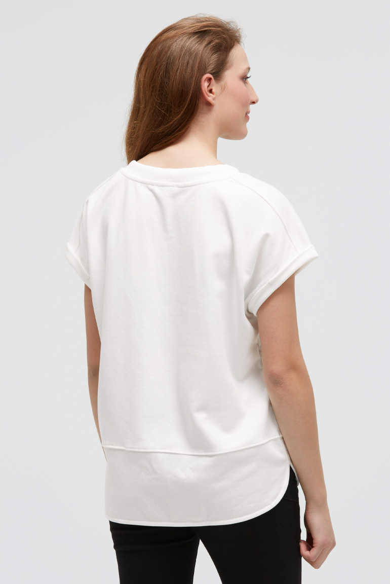 Oversized-Shirt mit Artwork aus Schmucksteinen