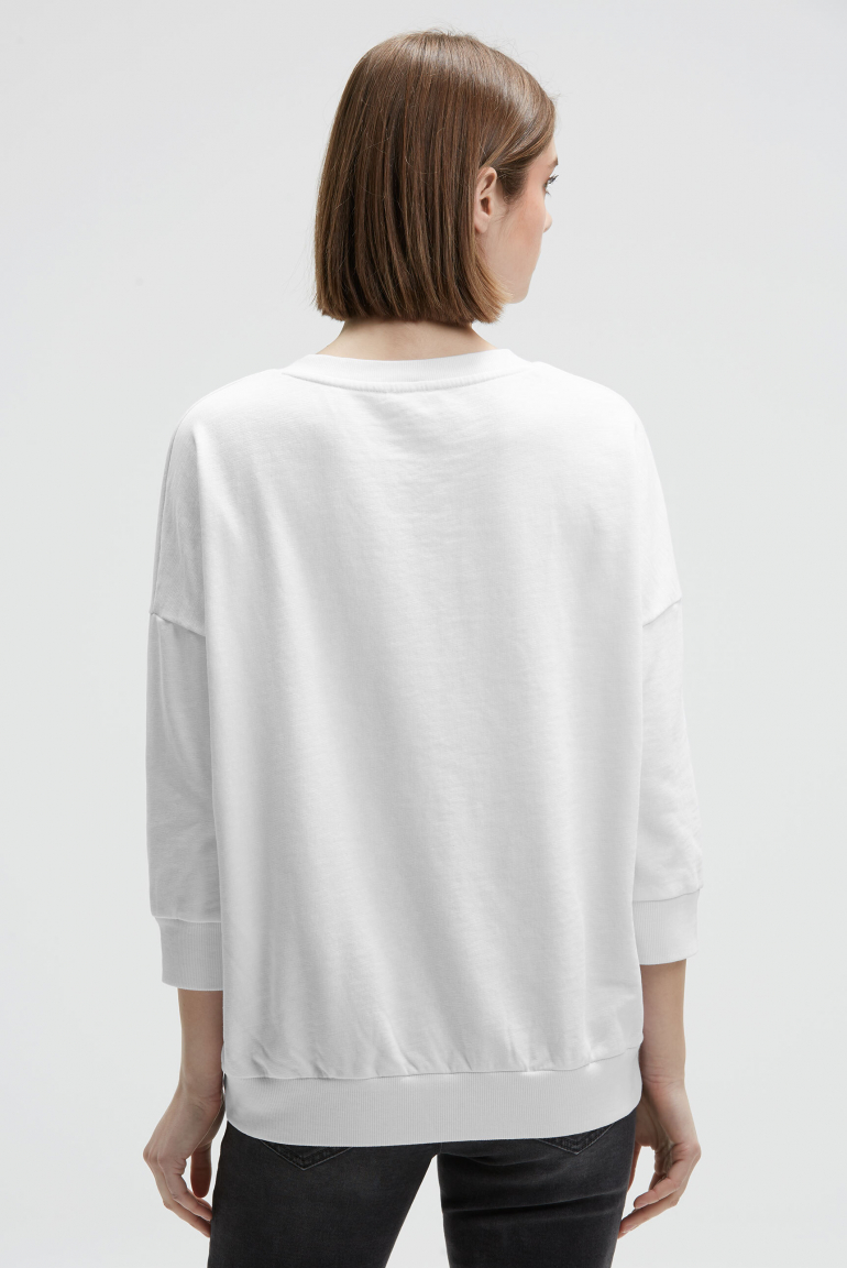 Oversized Sweatshirt mit V-Ausschnitt und Print