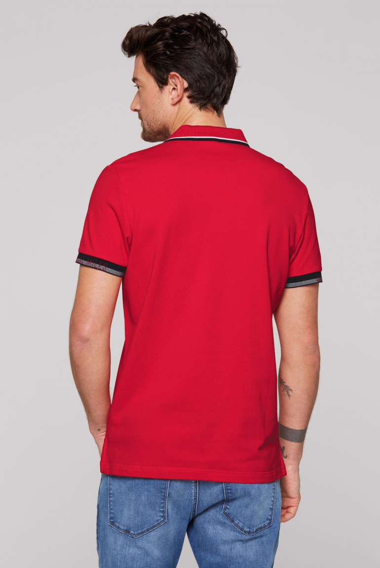 Pikee-Polo mit Rubber Artwork und Two-Tone-Details