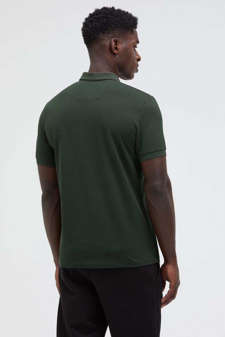 Pikee-Polo mit Zipper und Logo