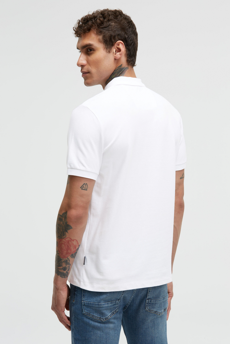 Pikee-Polo mit Zipper und Logo