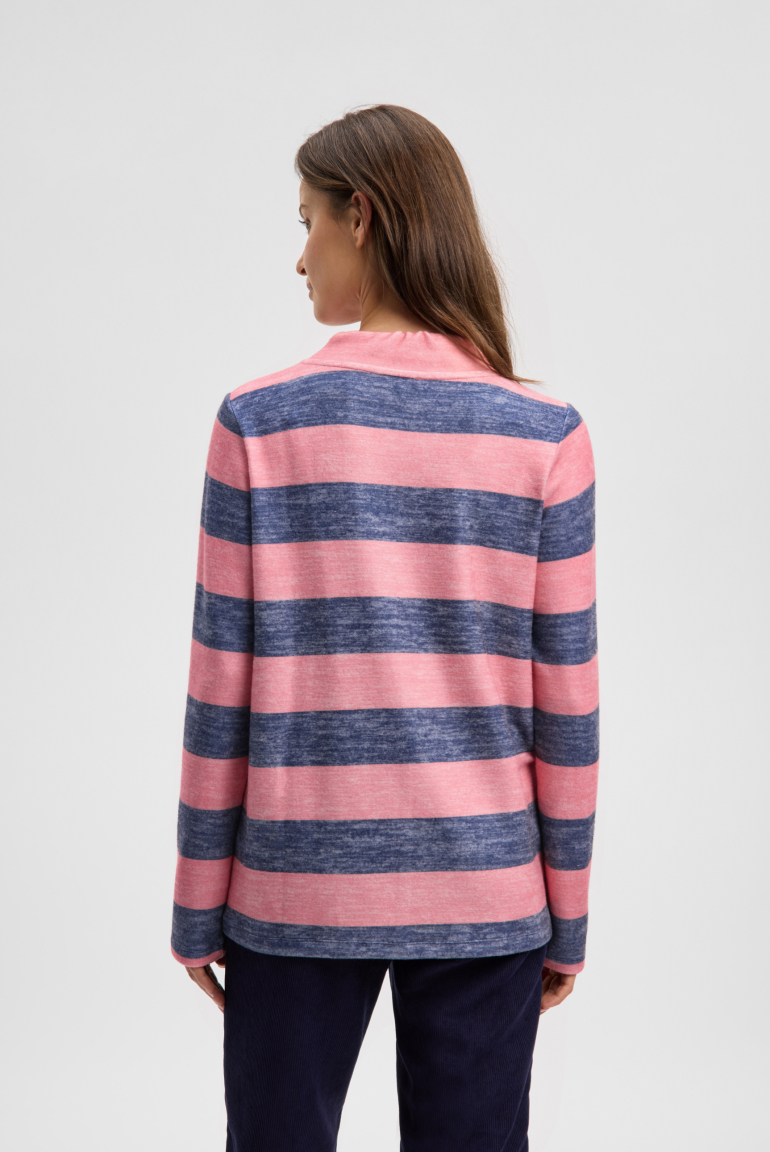 Pullover aus Flauschstrick mit Blockstreifen