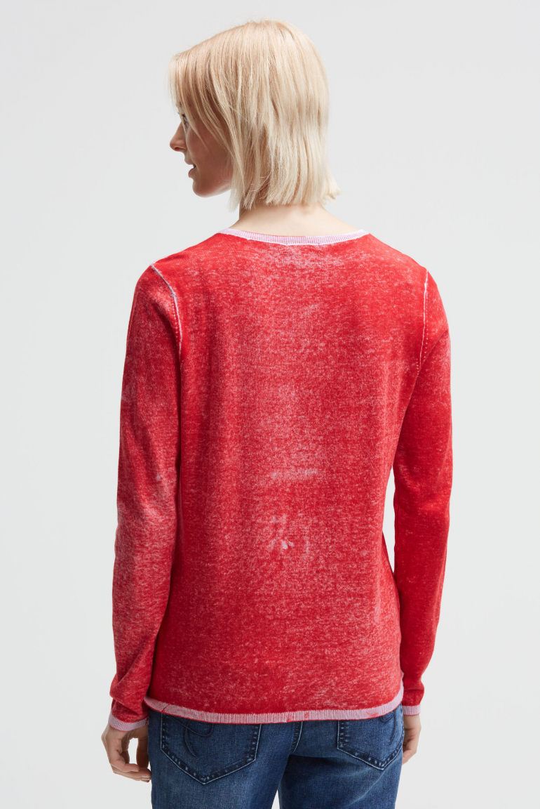 Pullover mit Inside Print und Acid-Effekten