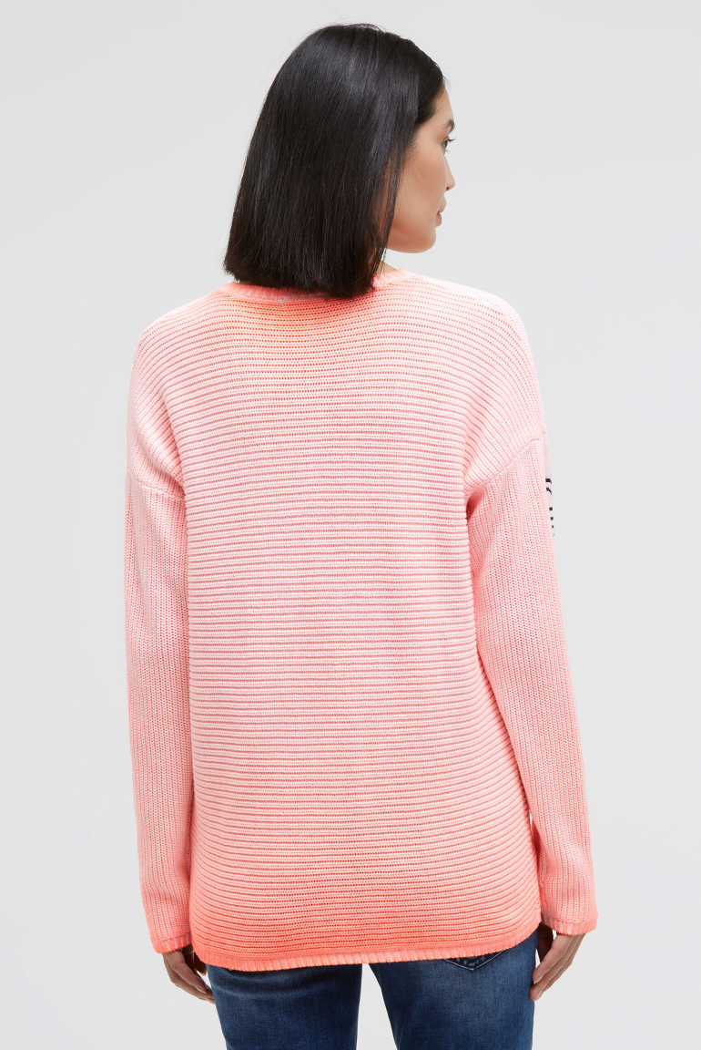 Pullover mit Intarsia-Design an den Ärmeln