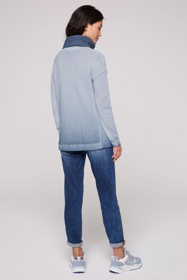 Pullover mit Rollkragen und Intarsia-Logo