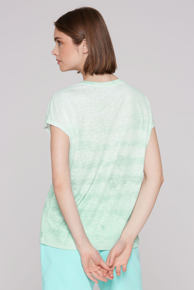 Shirt mit Ausbrenner-und Farb-Effekten
