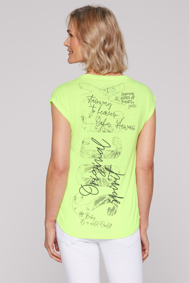 Shirt mit Jaquard-Streifen und Rücken-Print