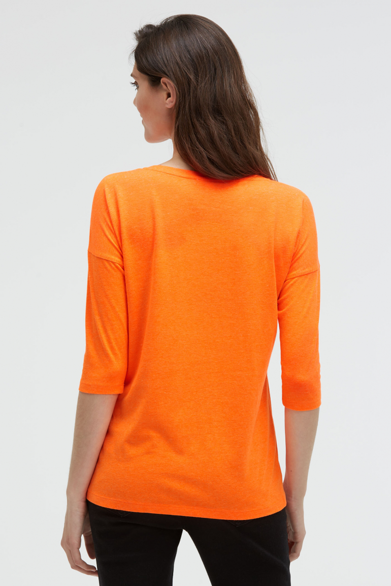 Shirt mit verkürzten Ärmeln und Label Print