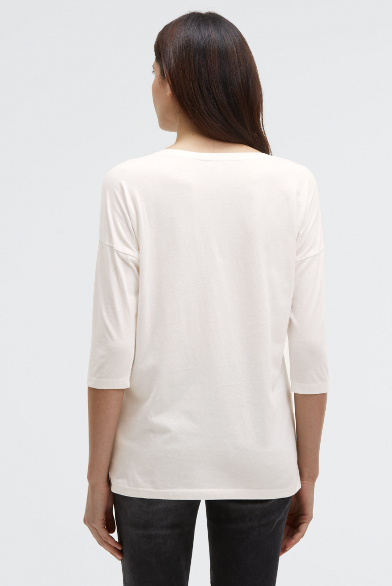 Shirt mit verkürzten Ärmeln und Label Print