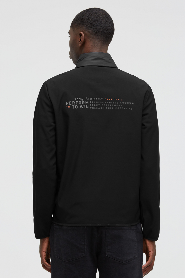 Softshelljacke im Materialmix mit Rücken-Artwork