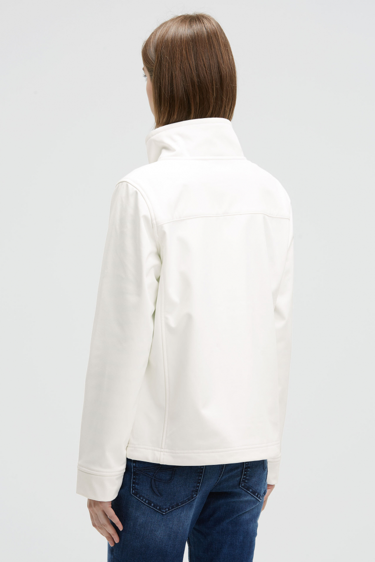 Softshelljacke mit Ärmelprint und Stickereien