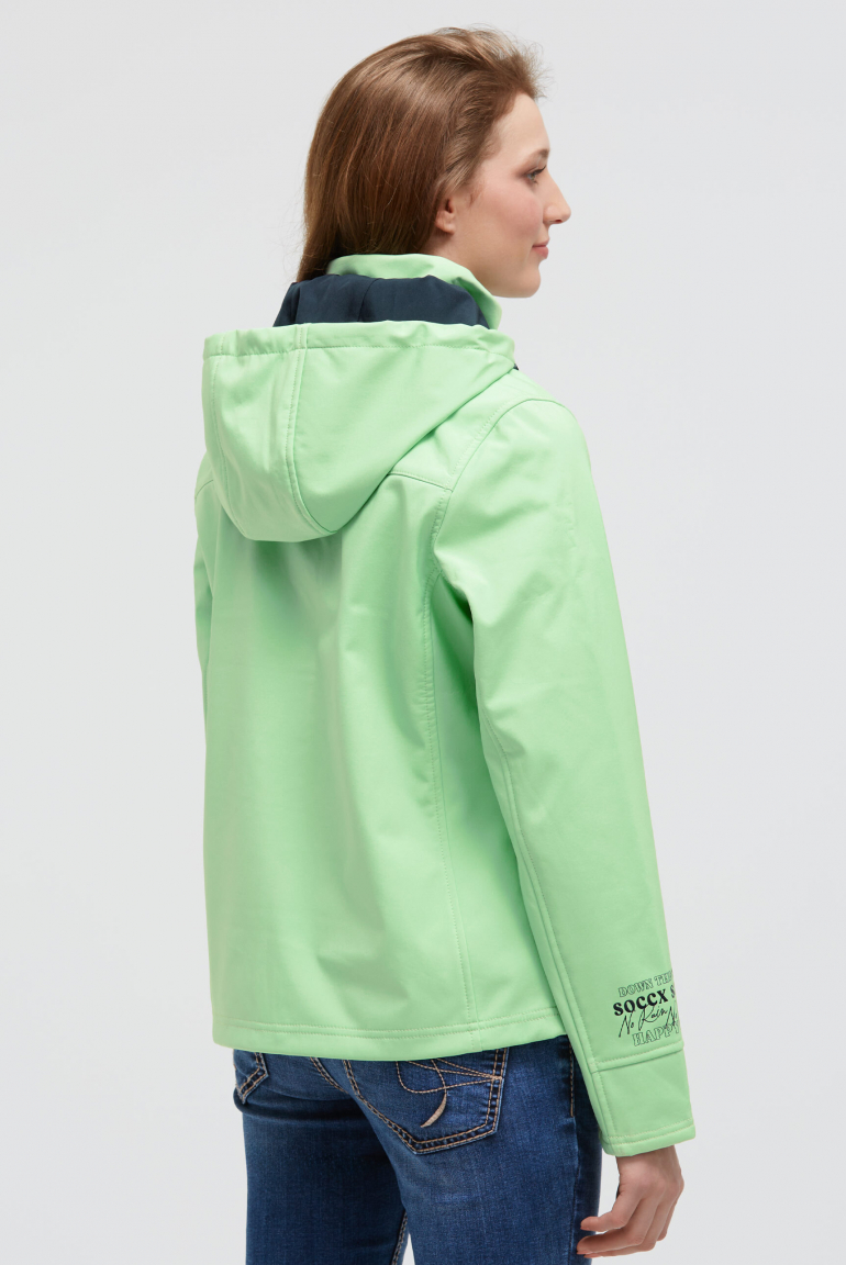 Softshelljacke mit Kapuze und Glossy Prints