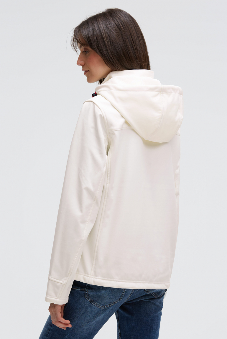 Softshelljacke mit Kapuze und Glossy Prints