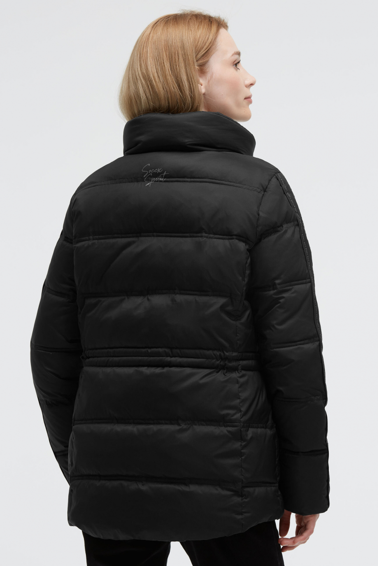 Steppjacke mit Taillengummizug und Logo-Tapes