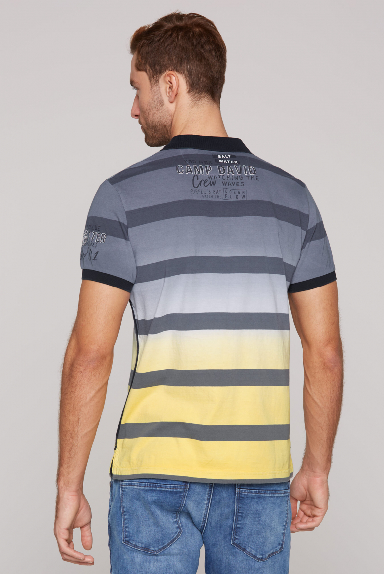 Streifen-Polo Dip Dye mit Logo Artworks