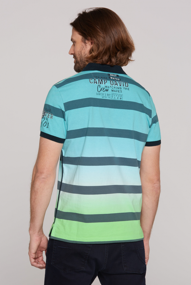 Streifen-Polo Dip Dye mit Logo Artworks