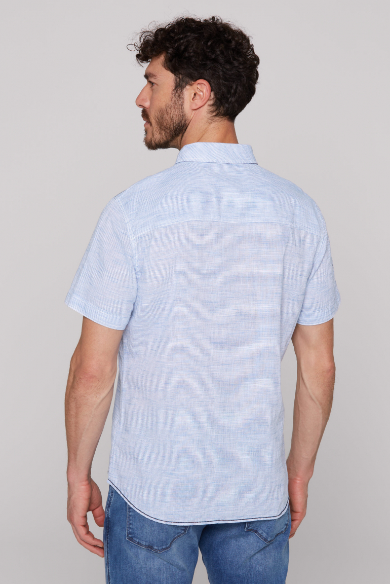 Streifenhemd Kurzarm mit Label Prints