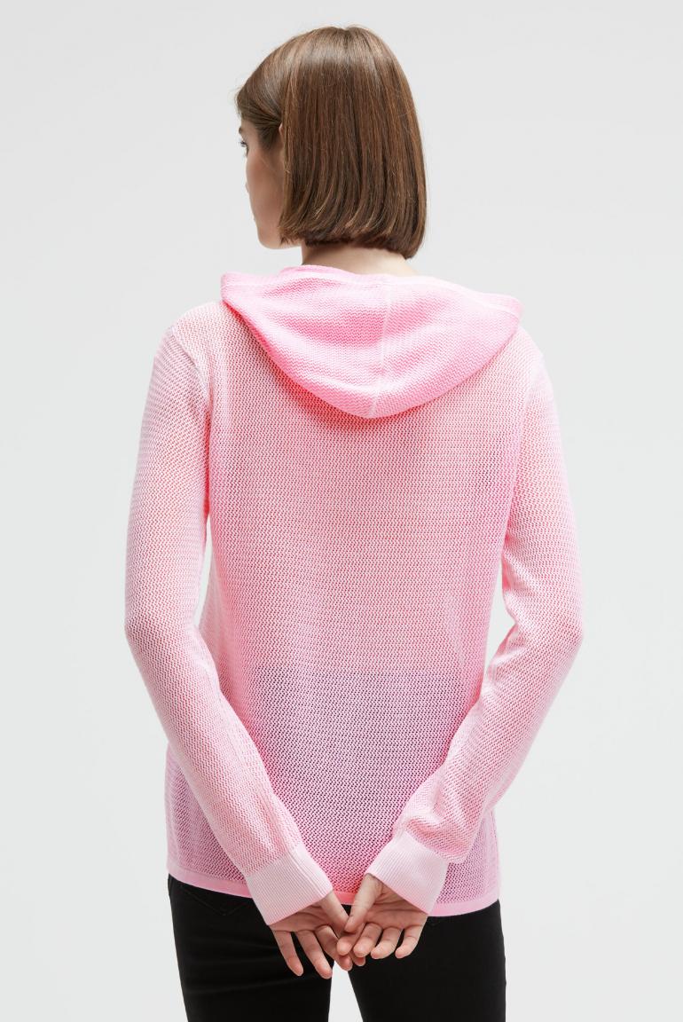Strick-Hoodie mit Mesh-Struktur und Artwork