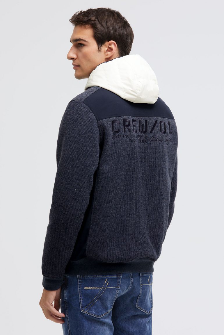 Strickfleece-Blouson mit Kapuzeneinsatz