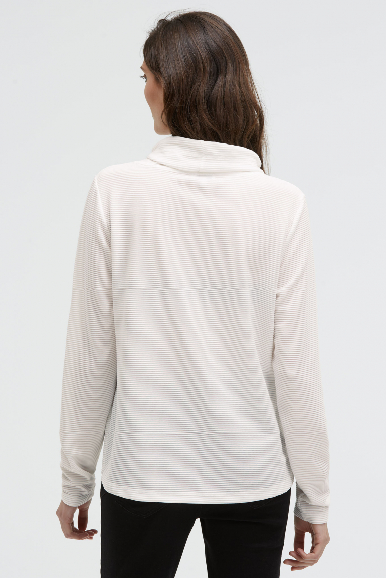 Strukturiertes Sweatshirt mit hohem Kragen und Artwork