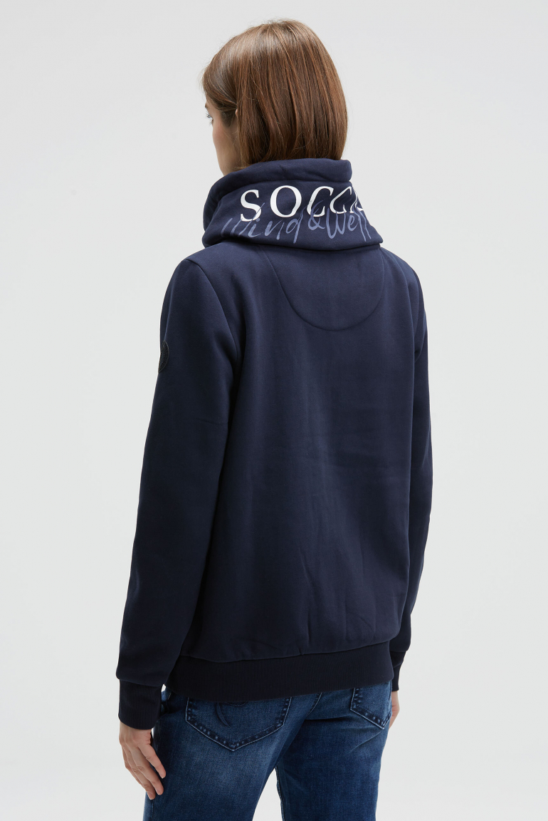Sweatjacke mit hohem Kragen
