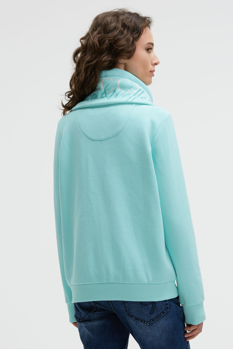 Sweatjacke mit hohem Kragen