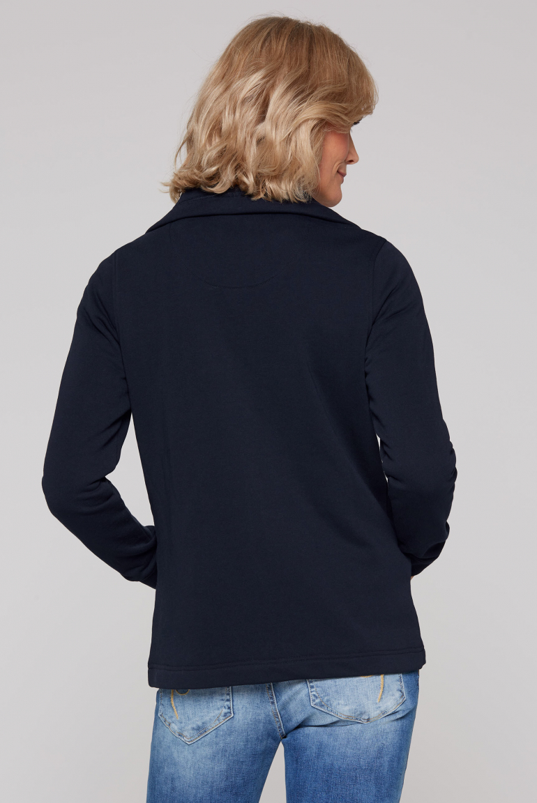 Sweatjacke mit hohem Kragen und Artwork