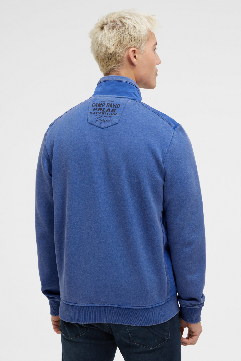 Sweatjacke mit Ripstop-Details und Label-Applikationen