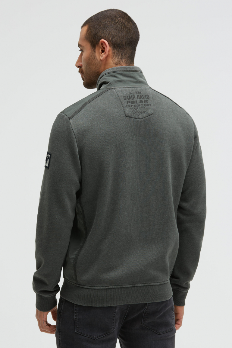 Sweatjacke mit Ripstop-Details und Label-Applikationen
