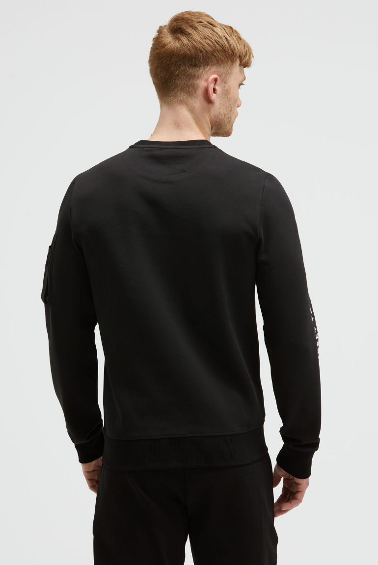 Sweatshirt aus Interlock mit Ärmeltasche und Artwork