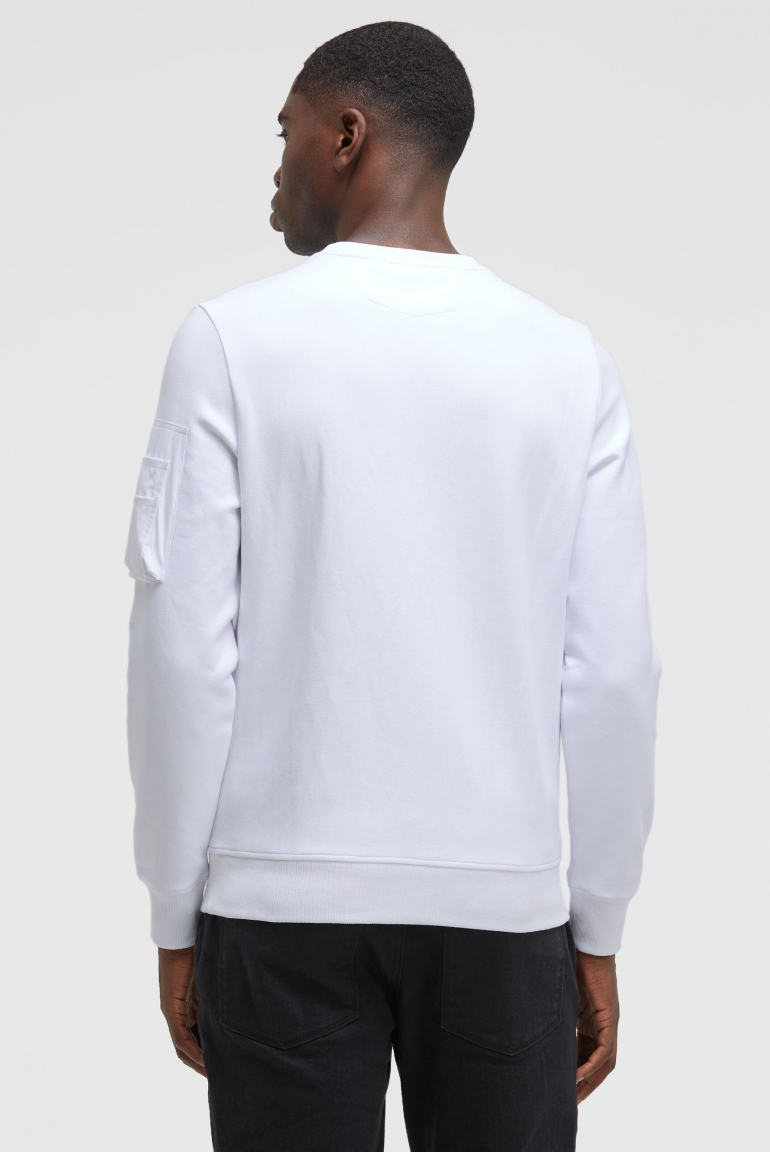 Sweatshirt aus Interlock mit Ärmeltasche und Artwork