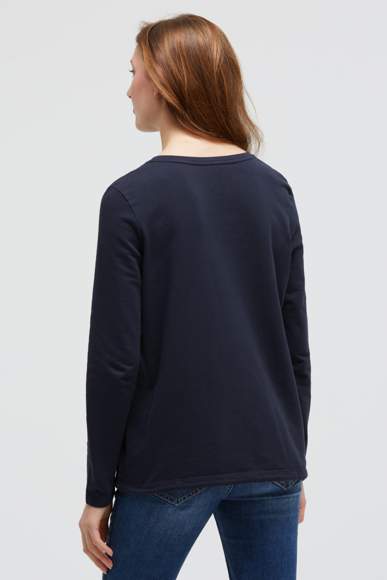 Sweatshirt mit Artwork und Kordelzug im Saum