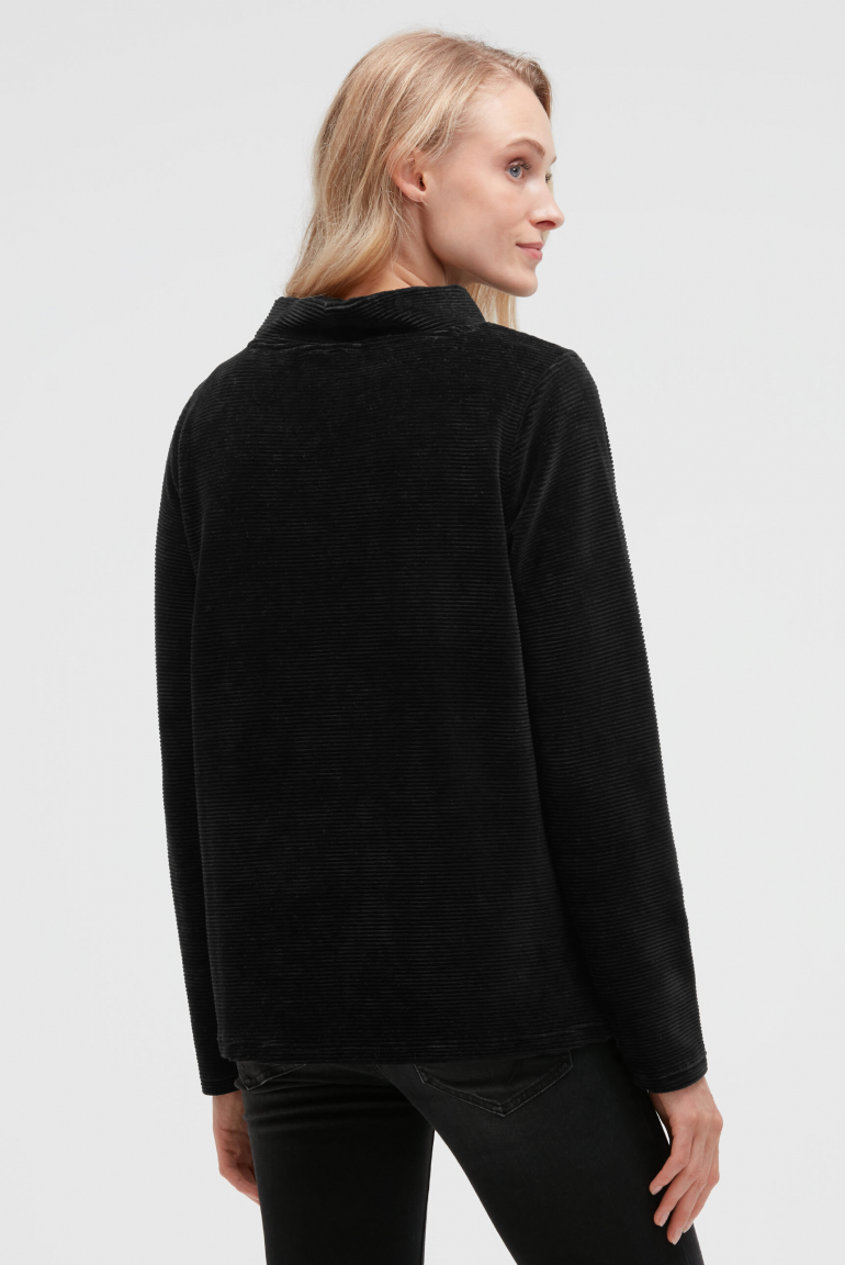 Sweatshirt mit gerippter Samt-Struktur