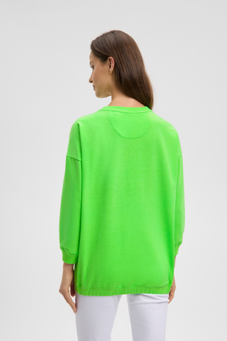 Sweatshirt mit Gummizugsaum und Pailletten-Logo