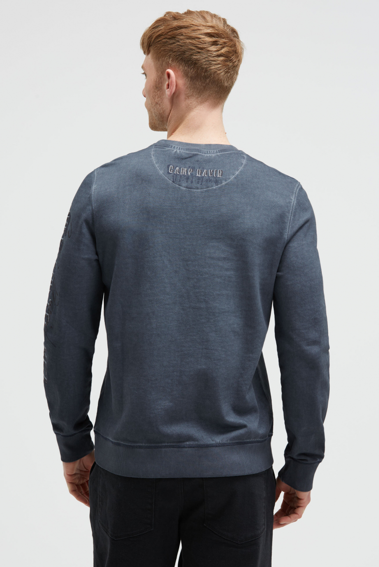 Sweatshirt Oil Dyed mit Crack Prints