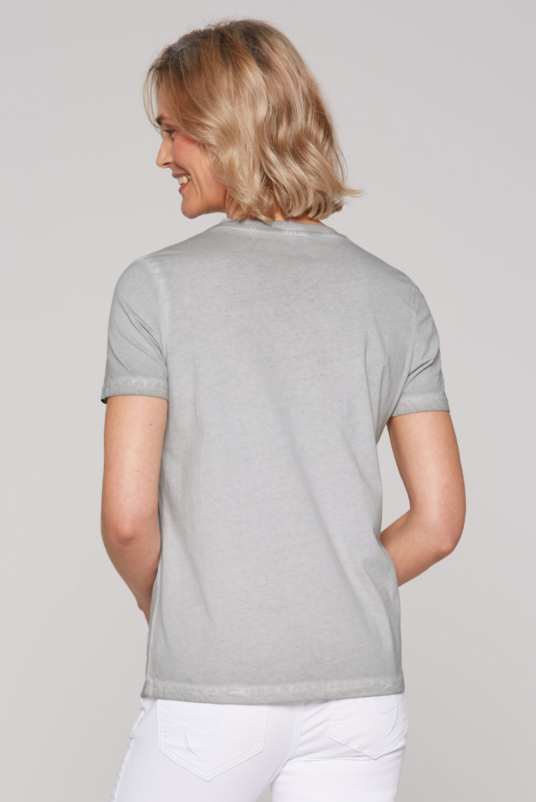 T-Shirt Inside Oil Dyed mit Pailletten-Wording