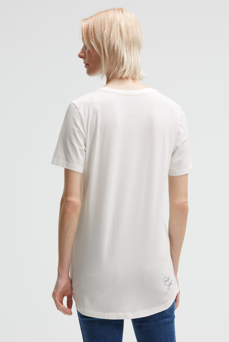 T-Shirt mit Print und Pailletten-Details