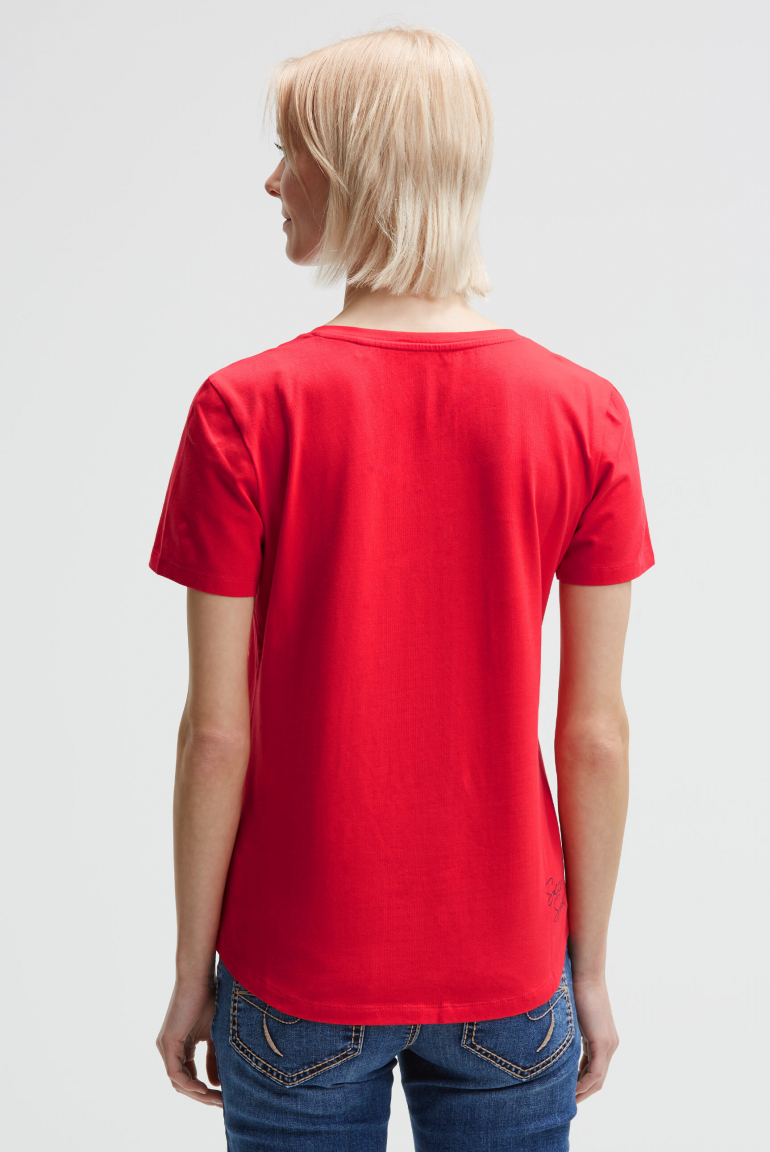 T-Shirt mit Print und Pailletten-Details