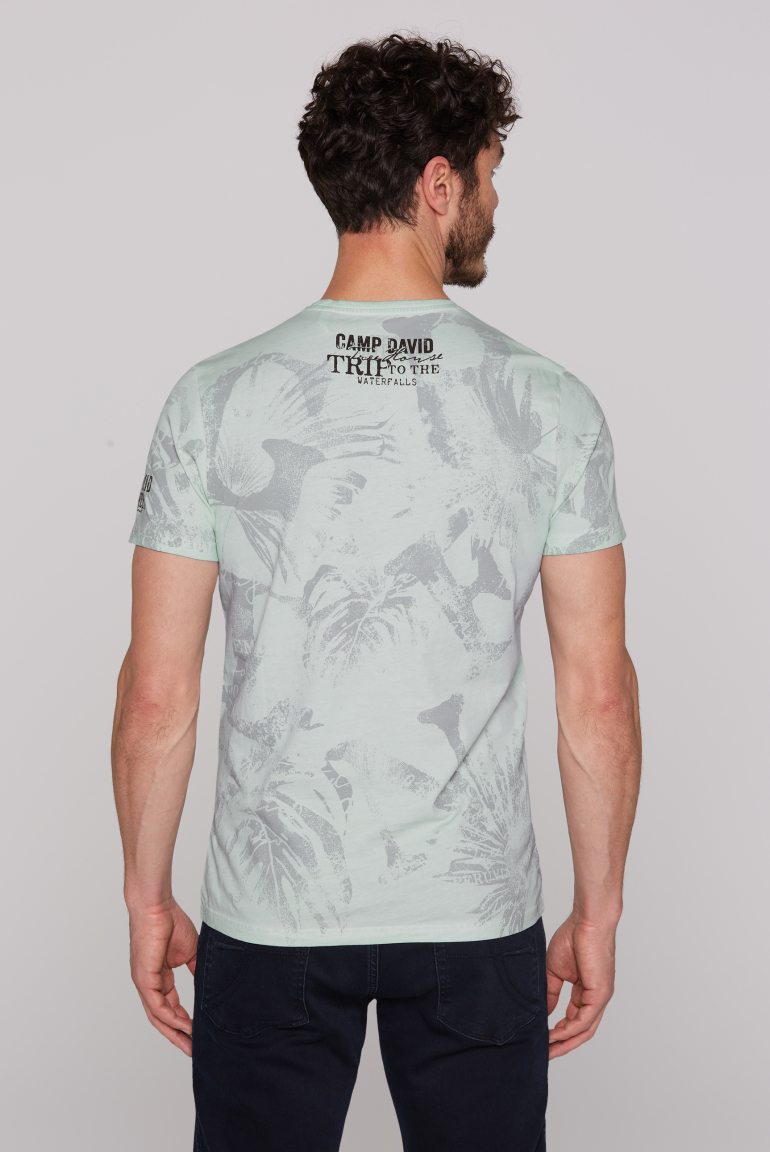 T-Shirt Oil Dyed mit All Over Print