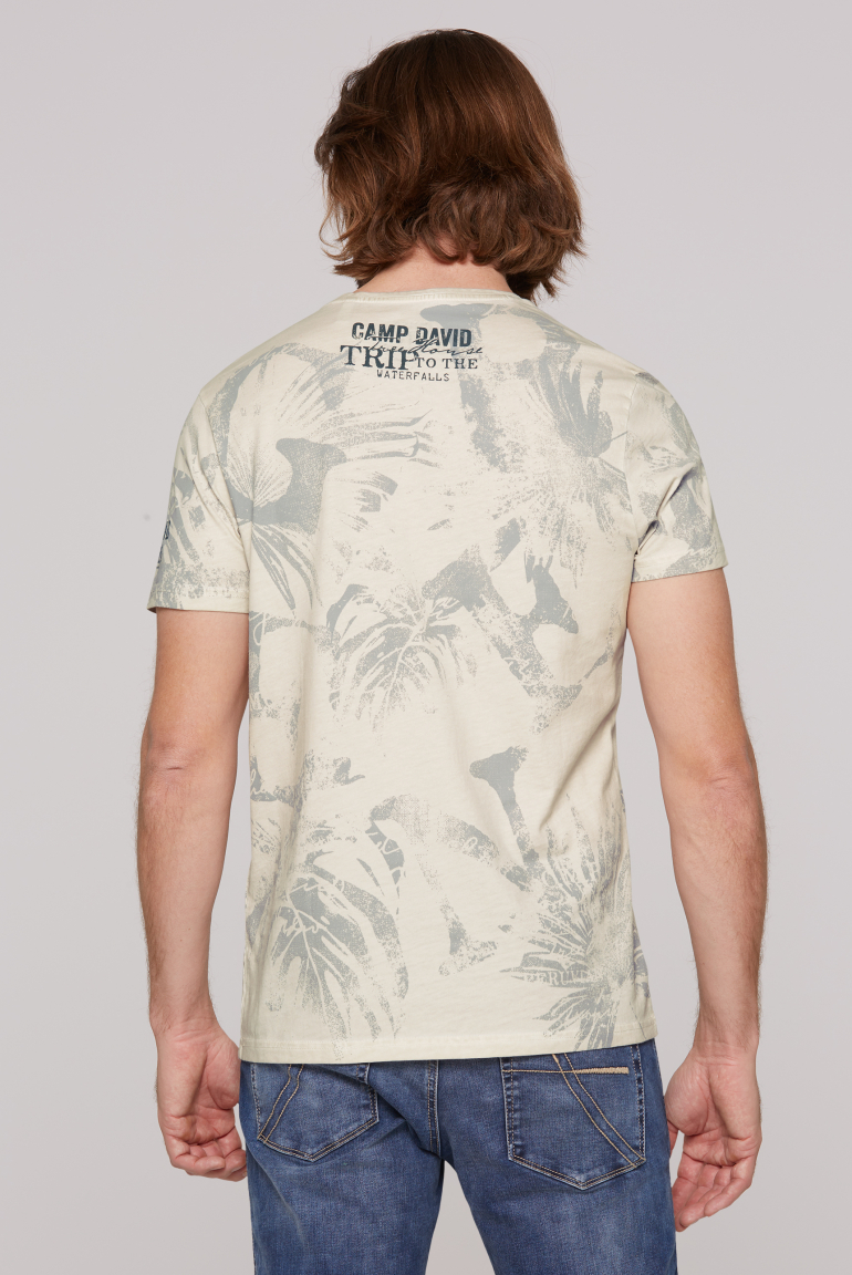 T-Shirt Oil Dyed mit All Over Print