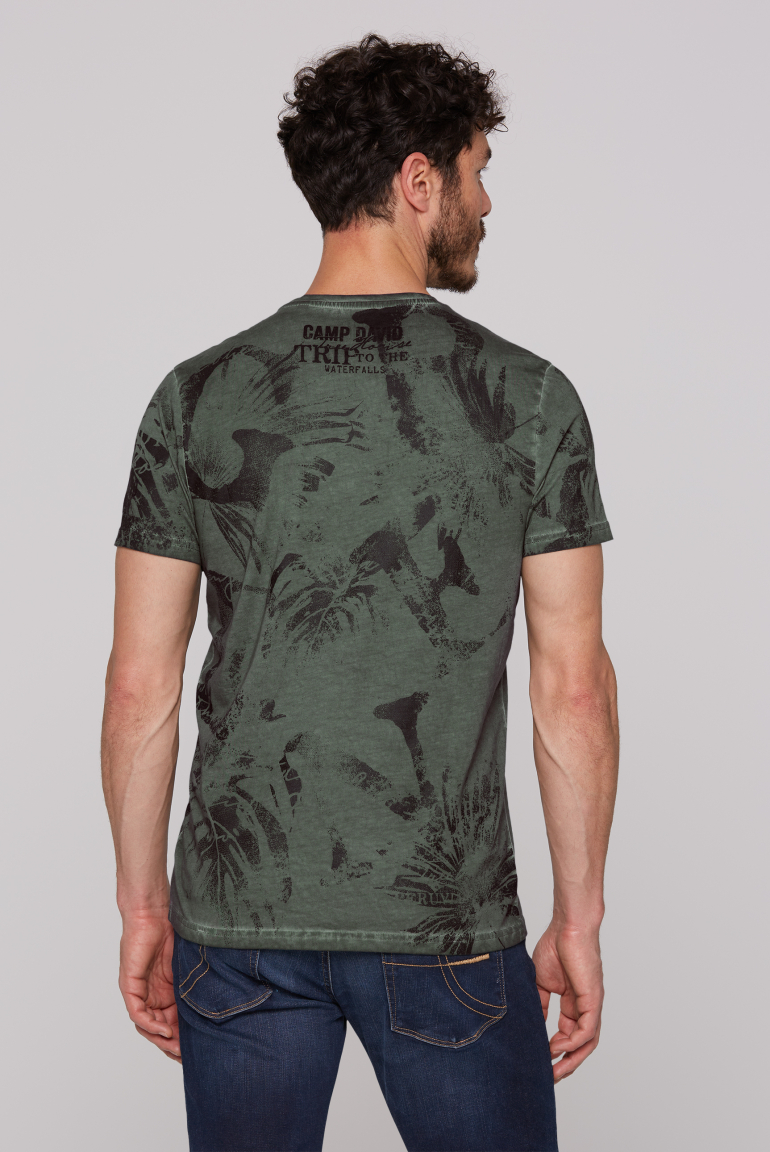 T-Shirt Oil Dyed mit All Over Print