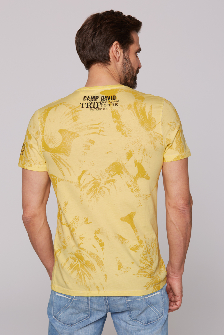 T-Shirt Oil Dyed mit All Over Print
