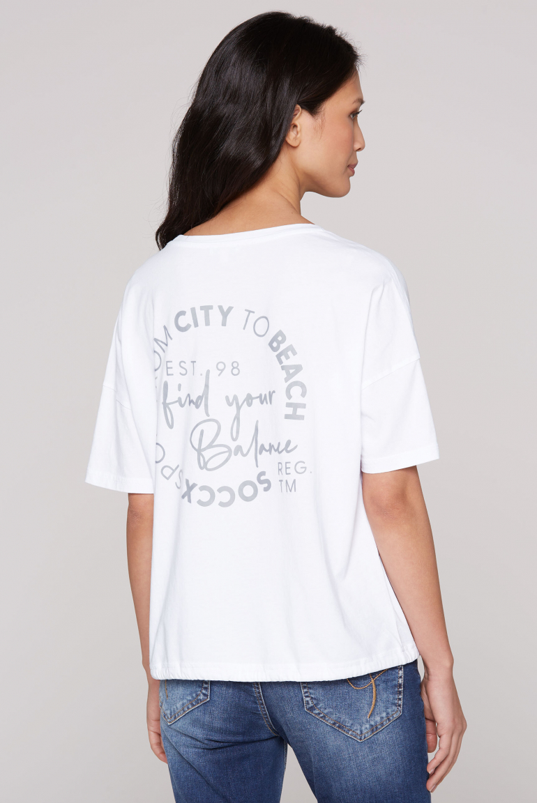 T-Shirt Oversized mit Bindebandsaum