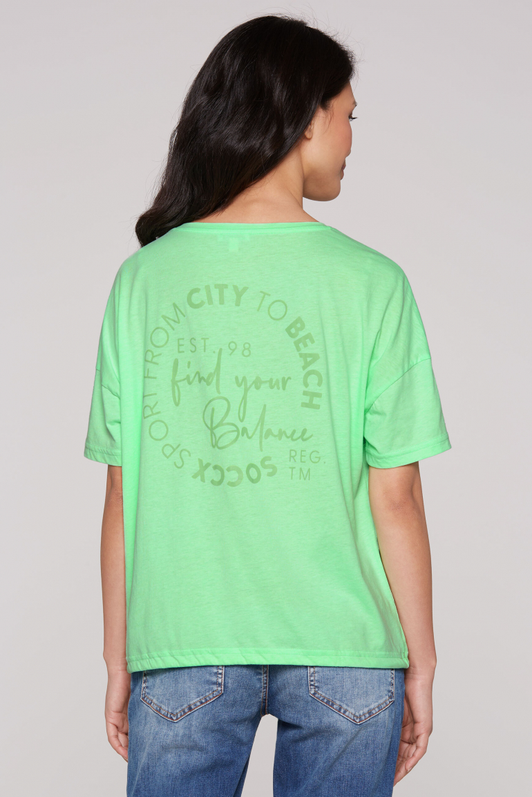 T-Shirt Oversized mit Bindebandsaum