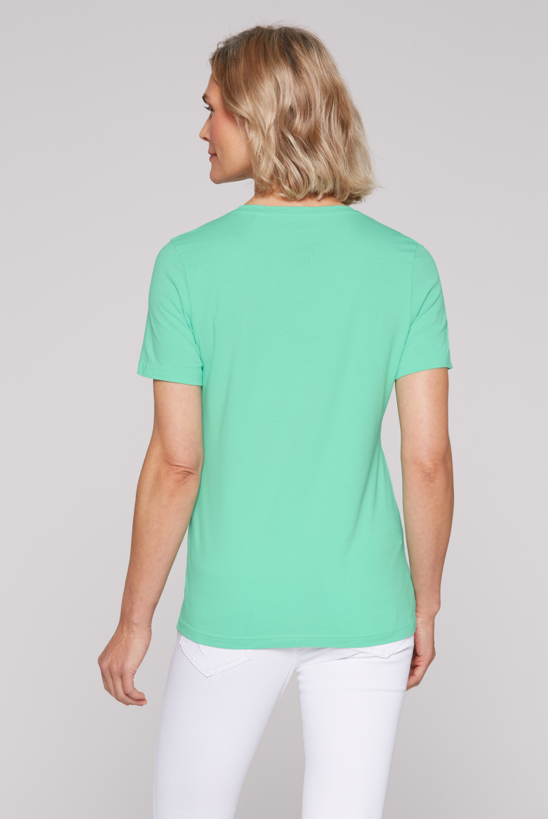 T-Shirt Rundhals mit Logo Print