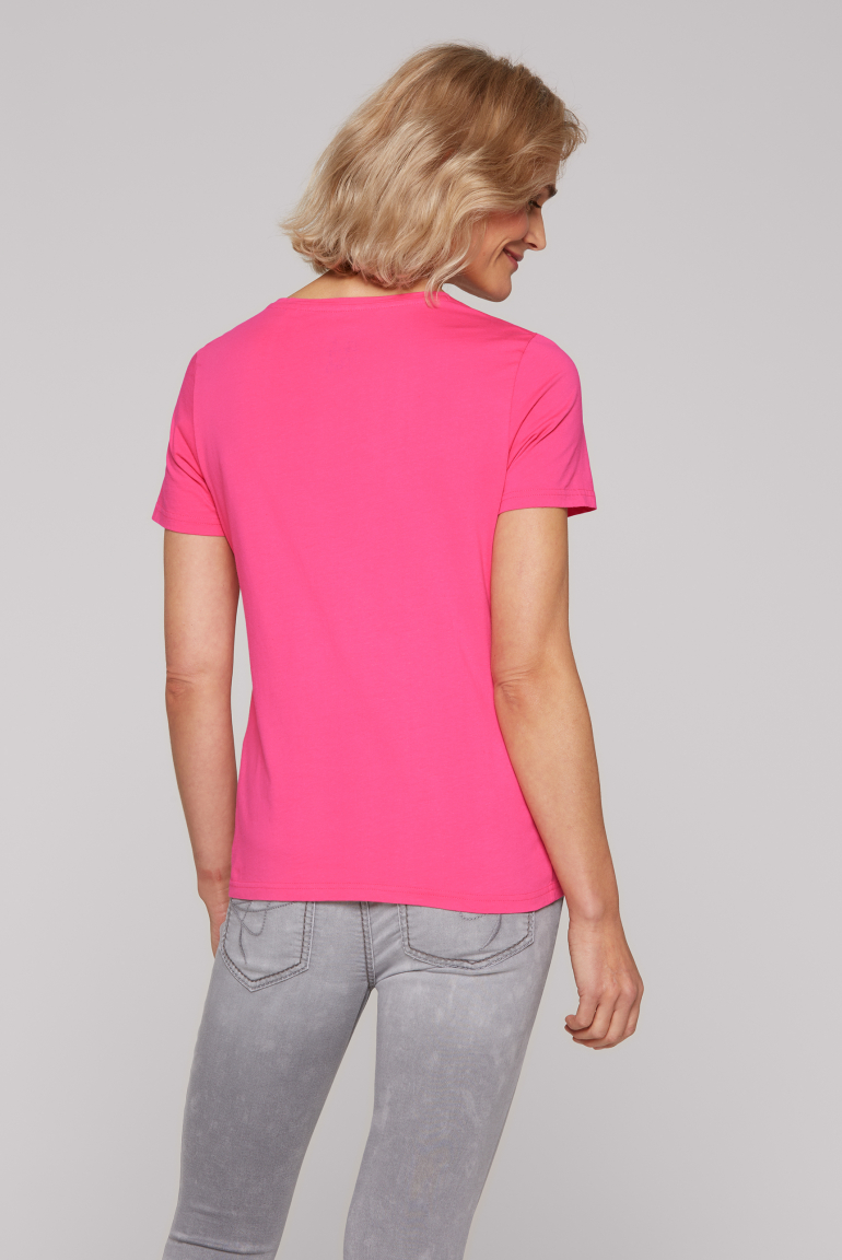 T-Shirt Rundhals mit Logo Print