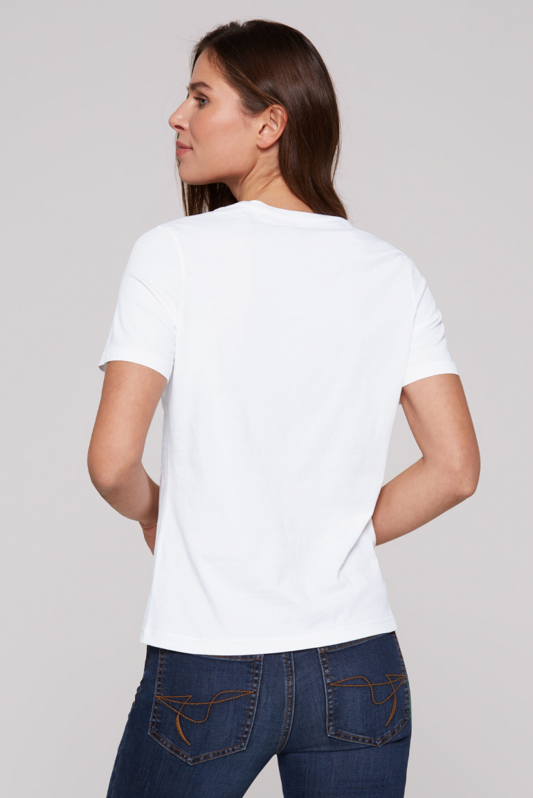 T-Shirt Rundhals mit Logo Print