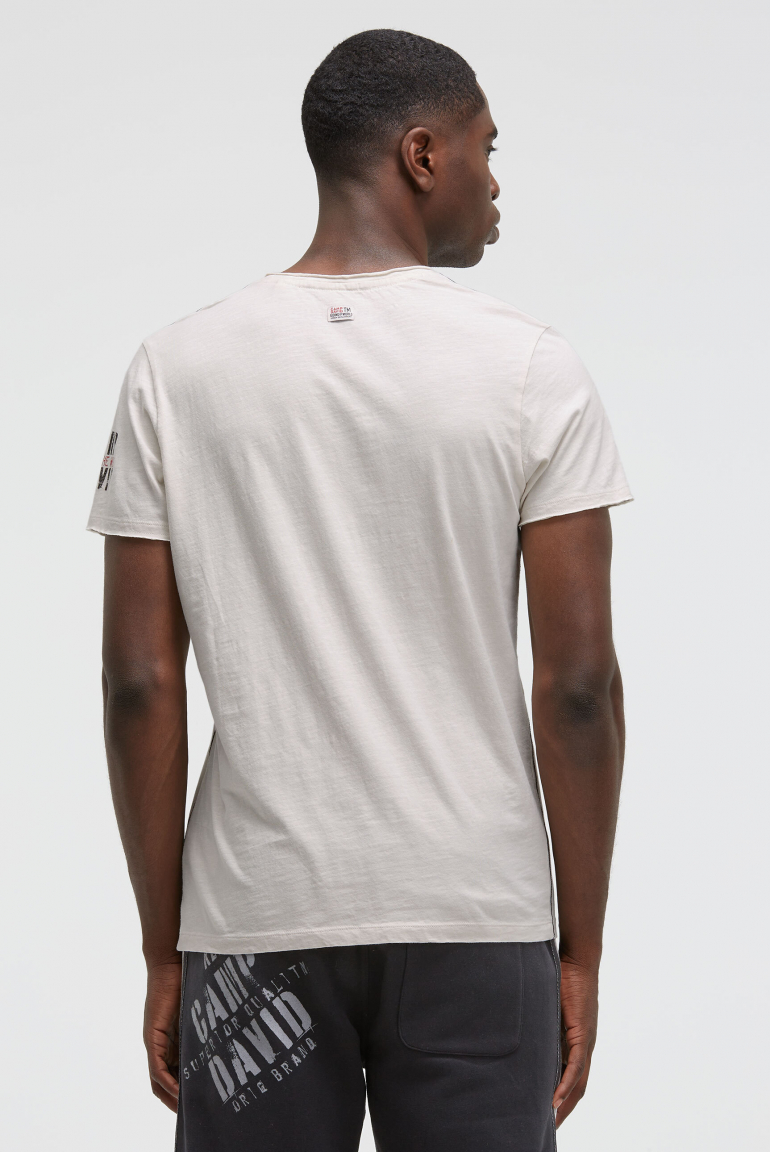 T-Shirt V-Neck im Used Look mit Photoprint